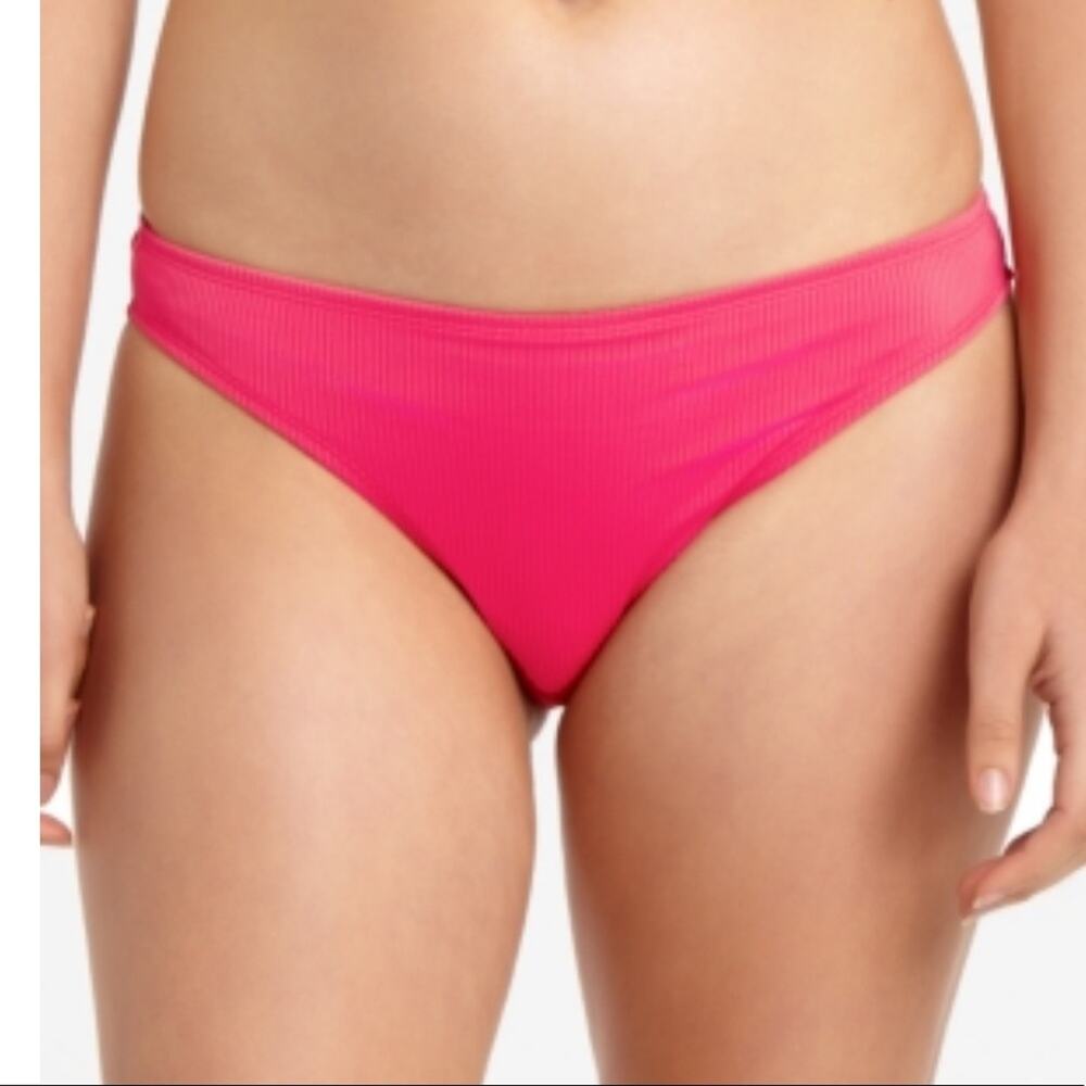California Waves PINK Ribbed Bikini Swim Bottom